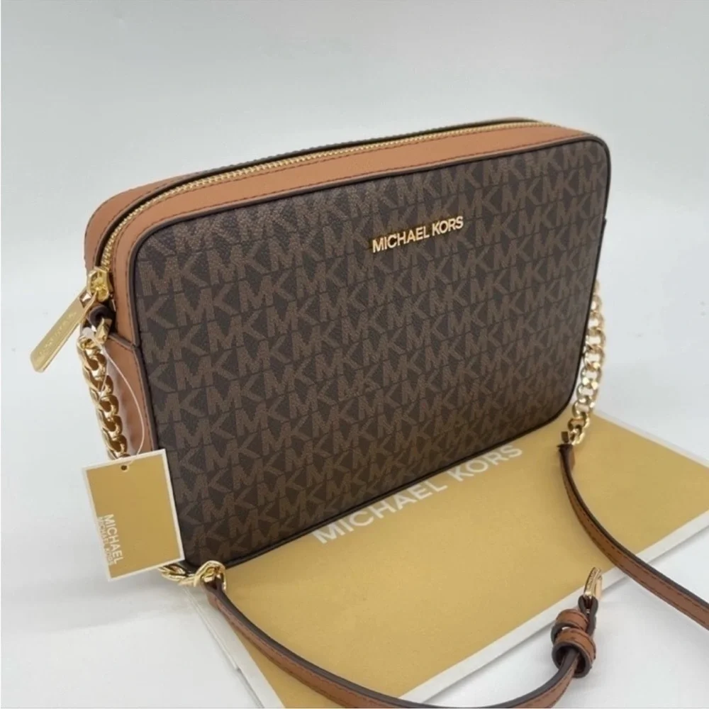 Michael Kors Large EW Crossbody Bag Brown/Gold